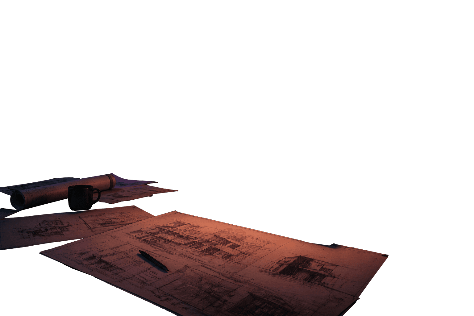 Concept drawings and material studies